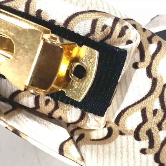 FENDI FXT114 Logo ribbon Hair clip hair accessories Barrette silk Beige - Picture 11 of 15